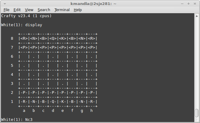 Chess test suite: (a) Crafty (Advanced open-source chess engine)